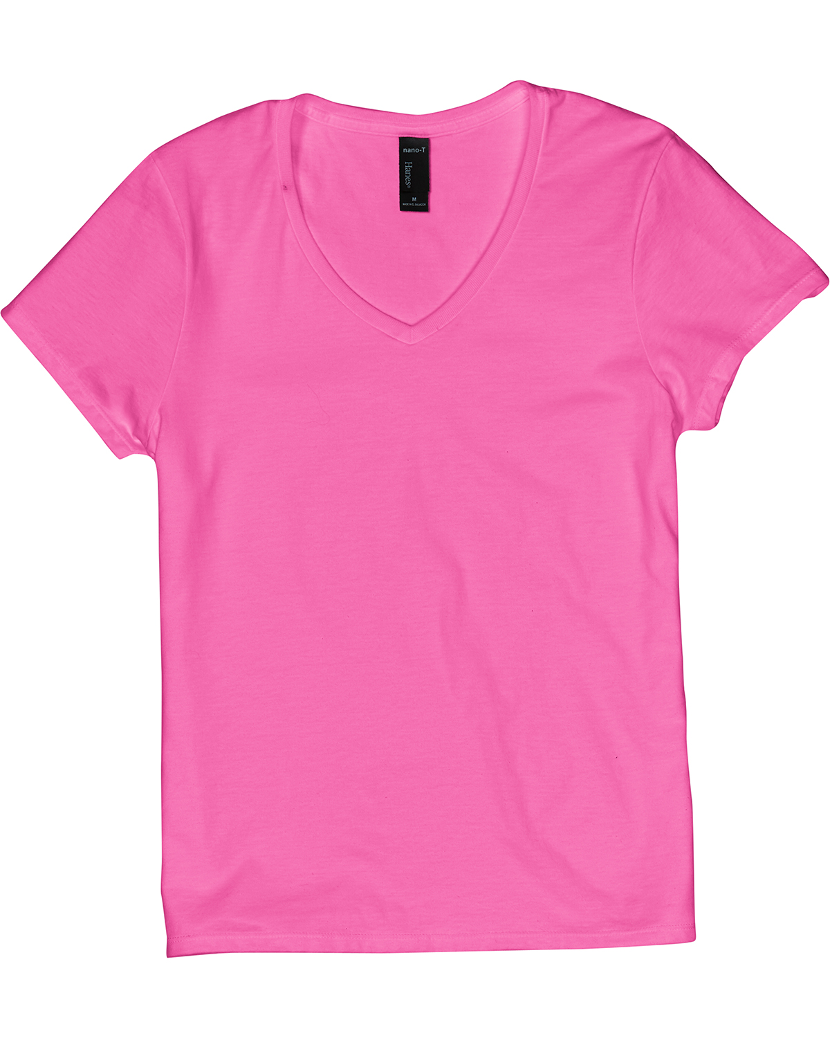 S04V Hanes Ladies\' 4.5 oz., 100% Ringspun Cotton nano-T® V-Neck T-Shirt